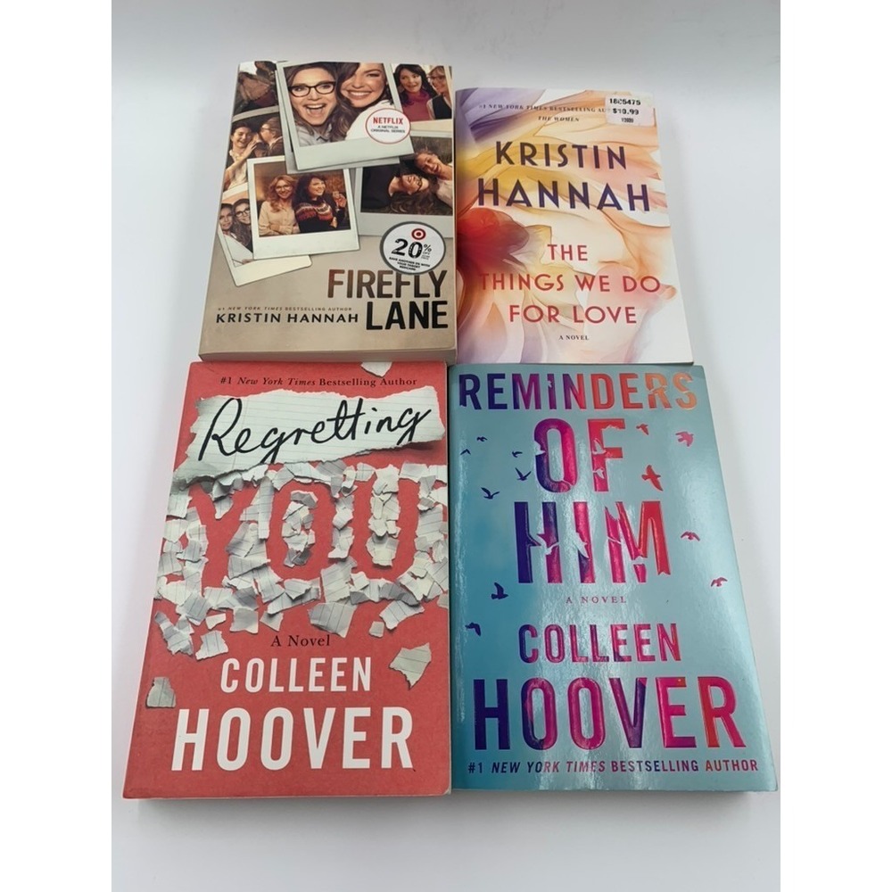 Colleen Hoover & Kristin Hannah Book Lot (4) Reminders Of Him Firefly Lane PB